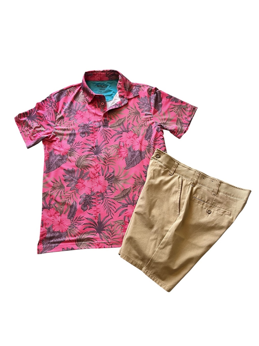 Men's Tropical Performance Polo in Pink
